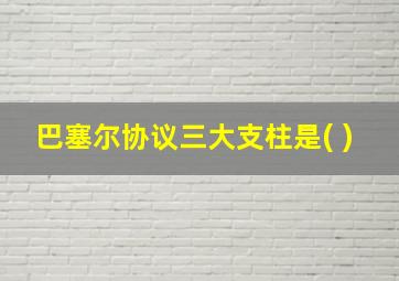 巴塞尔协议三大支柱是( )